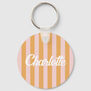 Stylist Schattige Sweet Red Heart Pattern Monogram Sleutelhanger