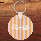 Stylist Schattige Sweet Red Heart Pattern Monogram Sleutelhanger (Voorkant)