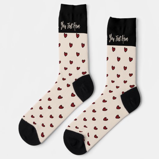 Stylist Schattige Sweet Red Heart Pattern Monogram Sokken (Links)