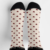 Stylist Schattige Sweet Red Heart Pattern Monogram Sokken (Top)