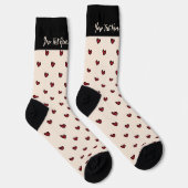 Stylist Schattige Sweet Red Heart Pattern Monogram Sokken (Rechts)