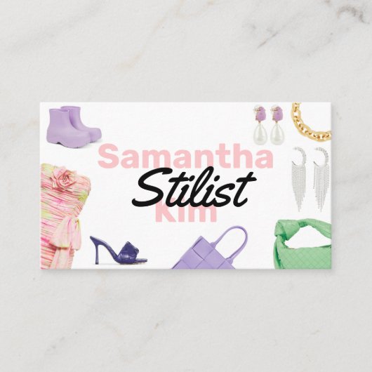 stylist script chic visitekaartje Modern (Voorkant)