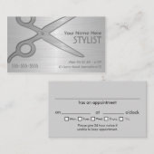 Stylist Silver Appointment Visitekaartje (Voorkant / Achterkant)
