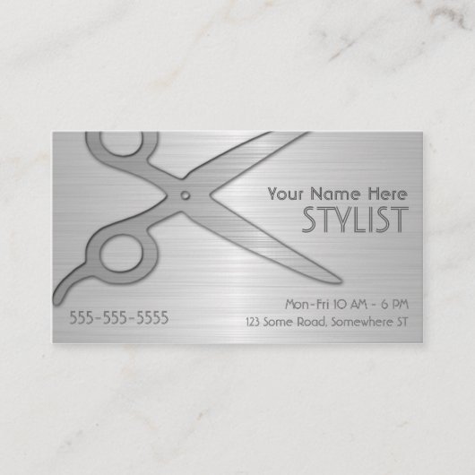 Stylist Silver Appointment Visitekaartje (Voorkant)