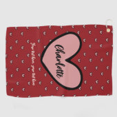 Stylist Sweet Heart Gepersonaliseerde geschenken s Golfhanddoek (Horizontaal)