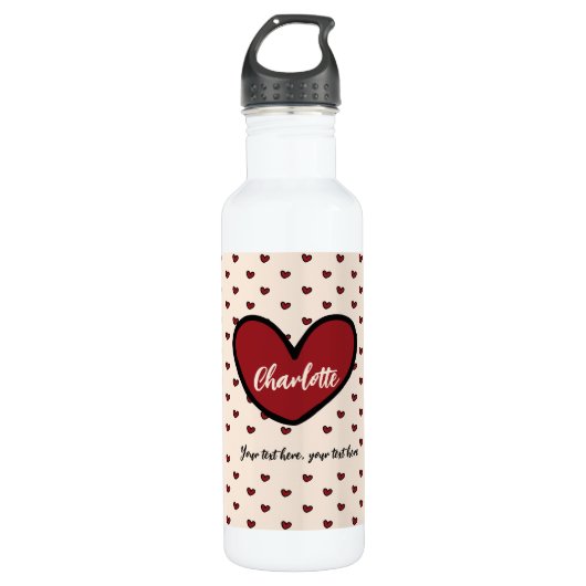 Stylist Sweet Heart Gepersonaliseerde geschenken s Waterfles (Voorkant)