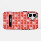 Stylist Sweet Heart Patroon Monogram iphone Hoes 16 Hoesje (Achterkant horizontaal)