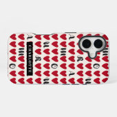 Stylist Sweet Heart Patroon Monogram iphone Hoesje iPhone 16 Hoesje (Achterkant horizontaal)