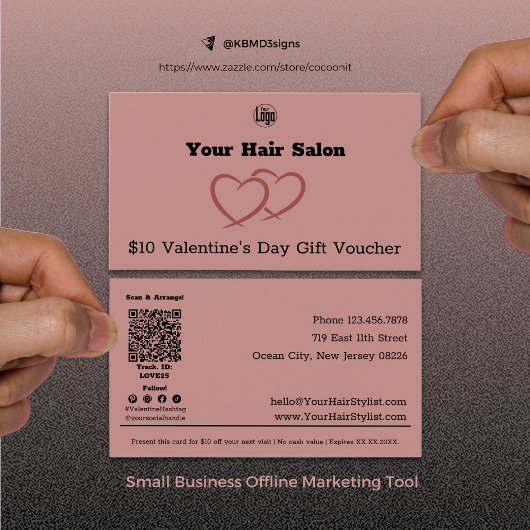 Stylist Valentijnsdag Gift $10 Gift Voucher Kaart