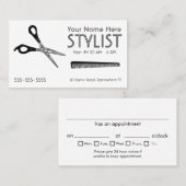 Stylist White Appointment Visitekaartje (Voorkant / Achterkant)