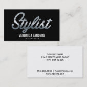 Stylist | Zilver Schrift Visitekaartje (Voorkant / Achterkant)
