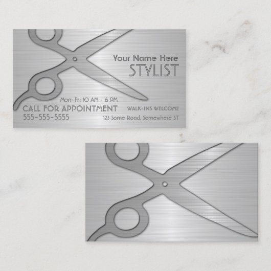 Stylist Zilver Visitekaartje (Voorkant / Achterkant)