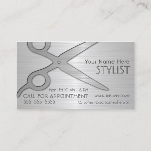 Stylist Zilver Visitekaartje (Voorkant)