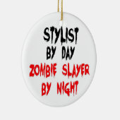 Stylist Zombie Slayer Keramisch Ornament (Rechts)