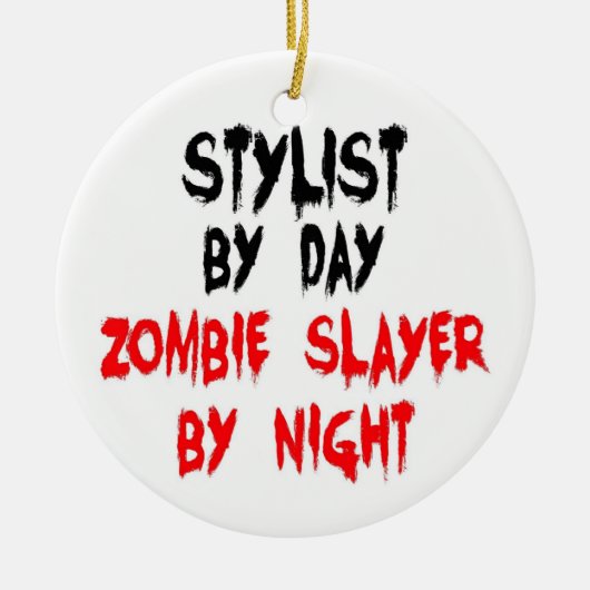 Stylist Zombie Slayer Keramisch Ornament (Voorkant)