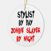Stylist Zombie Slayer Keramisch Ornament (Links)
