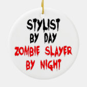 Stylist Zombie Slayer Keramisch Ornament (Achterkant)
