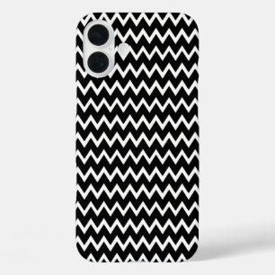 Stylist zwart-wit Chevron iPhone 16 Plus Hoesje