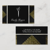 STYLIST / Zwarte en gouden tegels Visitekaartje (Voorkant / Achterkant)