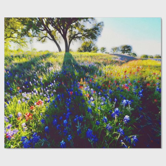 Stylistic Bluebonnet Cadeaupapier (Vlak)