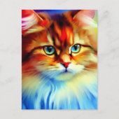 Stylistisch Siberisch Kat-Briefkaart Briefkaart (Voorkant)