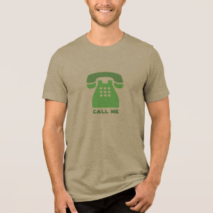 Stylistische iconische groene telefoon Bel me alle Tri-Blend Shirt