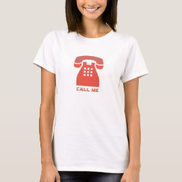 Stylistische  rode telefoon Bel me alle kleuren T-shirt