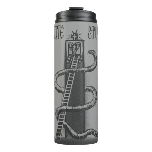 StyliteStudio Zwart-wit logo Thermosbeker (Voorkant)