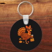 Styliurkey Fall Fashion Coffee Lover Thanksgiving  Sleutelhanger (Voorkant)