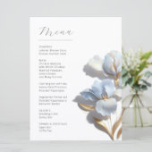 Stylized 3D Lily Flowers Blue Gold Menu (Staand voorkant)