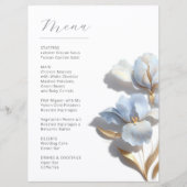 Stylized 3D Lily Flowers Blue Gold Menu (Voorkant)
