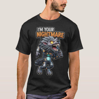 Stylized armored werewolf with fierce expression a t-shirt