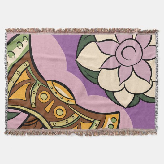 Stylized Axe and Flower Design Deken (Voorkant)