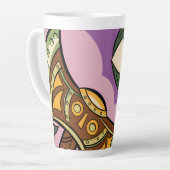 Stylized Axe and Flower Design Latte Mok (Linkerhoek)