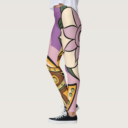Stylized Axe and Flower Design Leggings (Links)