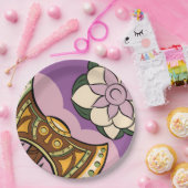 Stylized Axe and Flower Design Papieren Bordje (Feest)