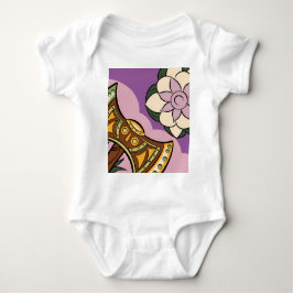 Stylized Axe and Flower Design Romper