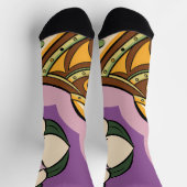 Stylized Axe and Flower Design Sokken (Top)