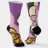 Stylized Axe and Flower Design Sokken (Gebogen)