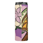 Stylized Axe and Flower Design Thermosbeker (Achterkant)