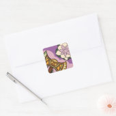 Stylized Axe and Flower Design Vierkante Sticker (Envelop)