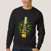 Stylized Beer Bottle And Shamrocks For St Patricks Trui (Voorkant)