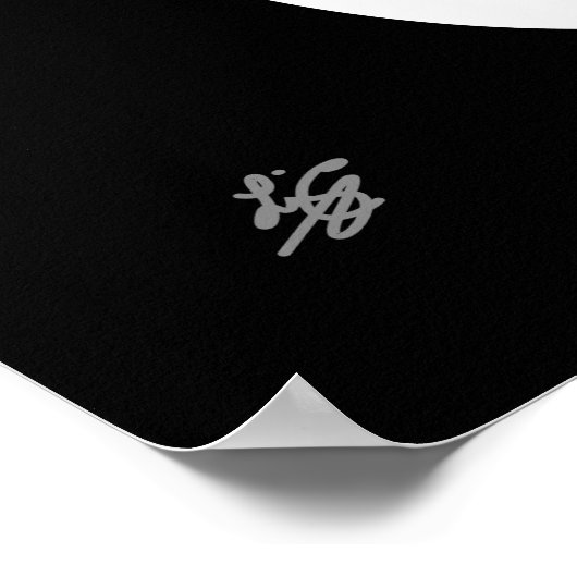 Stylized Black and White Cat Art Poster (Hoek)