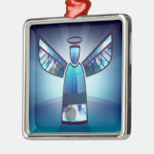 Stylized Blue Angel Metalen Ornament (Links)