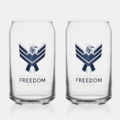 Stylized Blue Eagle "Freedom Within" Blikvorm Glas (Voorkant)