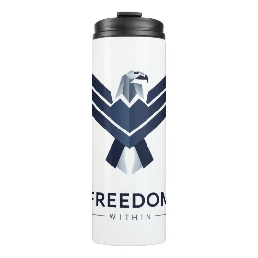 Stylized Blue Eagle "Freedom Within" Thermosbeker (Voorkant)