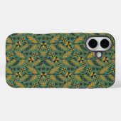 Stylized botanical orange and black floral pattern Case-Mate iPhone case (Achterkant (horizontaal))