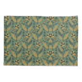 Stylized botanical orange and black floral pattern kussensloop (Achterkant-Links)