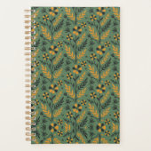 Stylized botanical orange and black floral pattern planner (Voorkant)