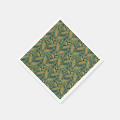 Stylized botanical orange and black floral pattern servet (Hoek)